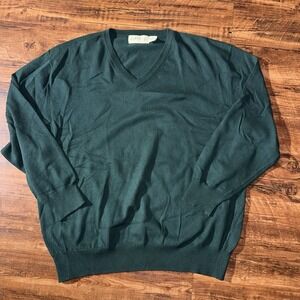 Orvis Green‎ Cashmere Blend V Neck Pullover Sweater Men's XL